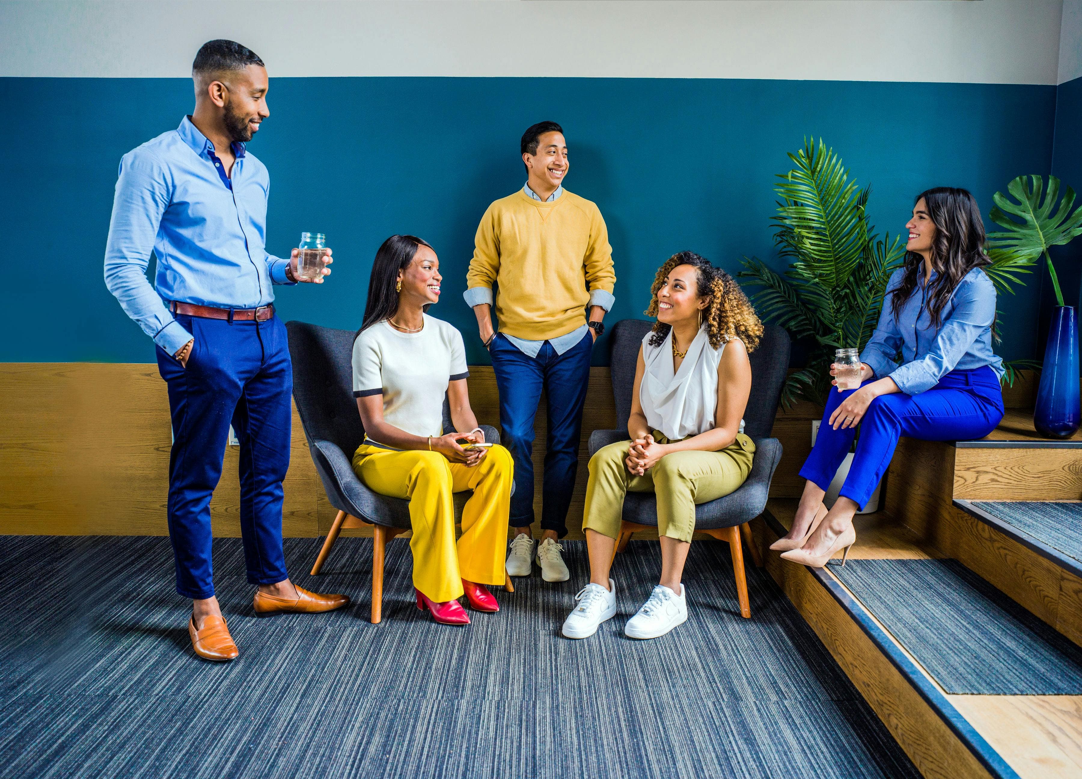 Professional team representing group benefits